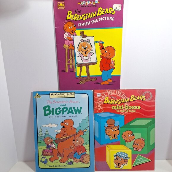 random house Other - Berenstain Bears Mini-Boxes To Color Bigpaw Punch-Out Finish Picture Vintage